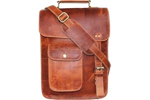 Jaald Skórzana torba kurierska, etui na laptopa, aktówka, prezent dla mężczyzn, komputer postarzana torba na ramię