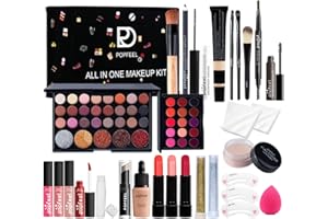 Hinourisha Trucchi Donna, Set Trucchi Donna, Trousse Trucchi Ragazza, Set Make Up, con palette di ombretti, correttore, mascara, eyeliner, pennelli per makeup, Natale, set regalo di compleanno A191