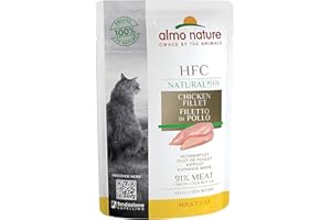 Almo Nature - HFC Natural Plus- Filet de Poulet – Nourriture Humide pour Chat Adulte: 24 sachets fraîcheur de 55g
