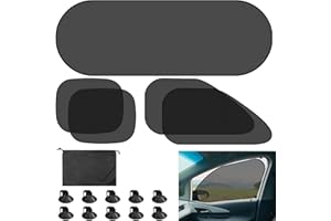 Nadinsta 16 Pièces Pare Soleil De Voiture Enfants avec Protection UV, Protege Soleil Voiture avec 10 Ventouses, Car Window Sun Shade pour Fenêtre Latérale De Voiture