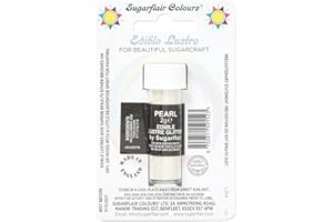 SUGARFLAIR COLOURS Sugarflair Pearl Edible Lustre Glitter, Add a Lustrous Shine to Cakes or Decorations. Brush On or Add Rejuvenator to Create Eye-Catching Edible Paint - 2g