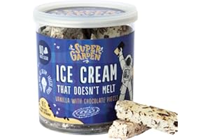 SUPERGARDEN Super Garden - Gelato Vanille Liofilisé avec Morceaux de Chocolat, Bonbons Liofilisés - Délicieux et Savoureux Aliment Astronaute, Aliment Liofilisé, Camping et Friandises