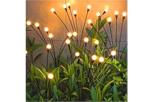 WolinTek 4 Pezzi Luci Solari Giardino Esterno,10 LED,Lampade Lucciole per il Patio, Balcone - IP65 Impermeabile (Lucciole)