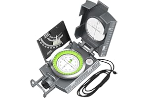 Proster Kompas nawigacyjny – kompas turystyczny z klinometrem z fluorescencyjną skalą, wodoodporny kompas z torbą do przenoszenia, na wędrówki, kemping, do wspinaczki górskiej, pływania łodzią itp