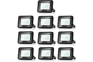 Randaco Foco LED Exterior 10W 900LM, Luces LED Exterior Blanco cálido 3000K, LED Floodlight Exterior Impermeable IP66 Ángulo de Haz 120°, Proyector LED Exterior para Jardín Patio Garaje (10PCS)