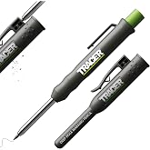 Tracer Carpenter Pencil Deep Hole 120 mm with Case and Sharpener | Carpenter pencil 120 mm with extendable 2B lead, case and