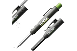 Tracer Crayon de construction à trous profonds avec étui (120 mm, crayon de construction 2B extensible avec taille-crayon intégré)