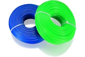 GAOMOENY 2 Pz Filo per Decespugliatore, Filo in Nylon per Tagliabordi Professionale, 1,6 mm x 100 m Fili per Decespugliatori Tondo, per Parco Giardino, Prato, Colore Blu, Verde, 200 metri in totale