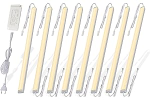 Cefrank Barras LED Para Armario, Luces de Vitrina, 8uds 30cm V-Forma, 16Watt 1600Lúmenes, Blanco Cálido (3000K)