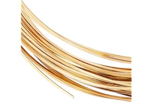 BENECREAT 20 Gauge/0.8mm Square Copper Wire 10m Half Hard Yellow Brass Wire for Jewelry Beading Craft Work