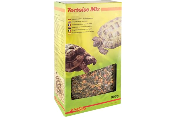 Lucky Reptile Mix Tortoise 800g Riche en Fibres brutes - granulés d'herbes de Prairie avec Morceaux de Carottes & Fleurs de Calendula - pour Toutes Les Tortues herbivores