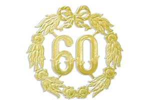 Walter Kunze Jubiläumszahl 60, Ø 18 cm, Gold, Jubiläumskranz