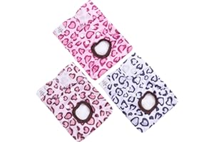 CuteBone Pannolini Lavabili per Cani, Confezione da 3 Mutandine per Cani Femmine con Stampa Leopardata Pannolini Riutilizzabili per Cuccioli per Ciclo di Calore