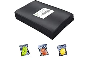 CL CANLENPK CANLENPK 8x12Inch/20x30cm Black Back and Clear Front Vacuum Sealer Bags,Precut Food Storage Bag,Seal Meal Snack Fruit Nut,Boil Steam Heat Freeze,Vacuum Sealable Bags(100PCS,Black Back)