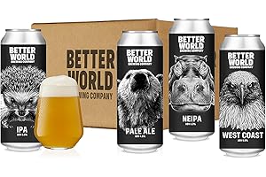 BETTER WORLD BREWERY Better World Brewing - IPA Beer Gift Set - 8 x 440ml - A Delicious Selection of Craft IPA Beer Cans - The Perfect Craft Beers Gift Set for Men and Women