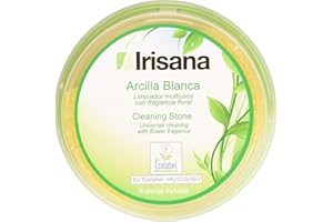 Irisana - Arcilla Blanca - 400 g - Con 1 Esponja - Limpiar, Abrillantar, Desengrasar y Eliminar la Cal - Borrador Mágico para Todo Tipo de Superficies