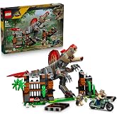 LEGO Jurassic World Spinosaurus Dinozor Ka&ccedil;ışı 77982 | 9 Yaş ve &Uuml;zeri Erkek ve Kız &Ccedil;ocuklar i&ccedil;in Motosiklet ve 2 Minifig&uuml;r İ&ccedil;