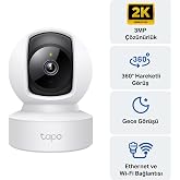 Tapo C212, 2K 3MP İ&ccedil; Mekan Wi-Fi/Ethernet G&uuml;venlik Kamerası, Kişi Tespit ve Hareket Takibi, 360&deg;, Gelişmiş Gece G&ouml;r&uuml;ş&uuml;, &Ccedil;ift 