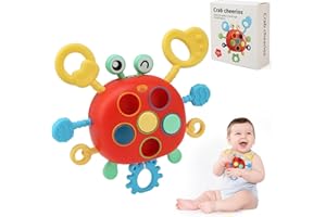 Goorder Jouet Montessori 1 an, Jouets Sensoriel Bebe 12 Mois, Jeux de Corde à Tirer pour Bébé Jouets de Motricité Fine Enfants, Jouets Educatifs pour 1 2 3 Ans Fille Garçon, Silicone Alimentaire