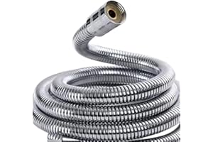 GALICA Flexible de Douche 2m, Anti-Torsion,Inox, Tuyau de Douche,Haute pression de remplacement,Tuyau de Douche, baignoire- JOINTS INCLUS-