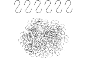 JJUNW Mini S Haken, 100 Stück Klein S-förmige Haken, 14mm Metallhaken zum Einhängen Platzsparender S Haken für DIY Handwerk Hängende Schmuck Schlüsselkette Tag (Silber)