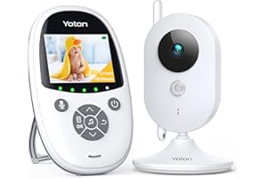 YOTON Baby Camera Monitor, Baby Monitor with Camera Night Vision, No Wifi, 2.4" Screen, 2-way Talk,VOX Mode, Feeding Reminder Temperature Sensor and 8 Lullabies