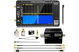 AURSINC TinySA Ultra+ ZS406 Spectrum Analyzer with 50W Attenuator, 2025 Upgraded 100kHz-5.4GHz V0.4.6 Portable Frequency Analyzer with 32Gb Card, 2-in-1 Signal Generator 100kHz to 900MHz Input