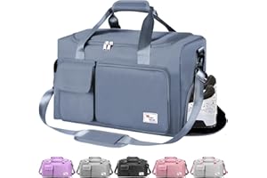 KURT ADLER Gym Bag, Travel Bag Sport Duffel Bag with Wet Pocket, Gym Duffle Bag Foldable Men Women Travel Fitness Holdall Barrel Sports Overnight Weekender Bags for Gym Travel Swimming