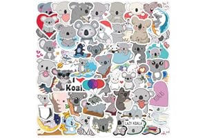 FRESHOER 50 St.Koala Aufkleber Cute Koala Sticker Graffiti Decals für Auto Skateboard Reisekoffer Motor-/Fahrrad Boot Computer/Laptop/Tablet Kinderzimmer