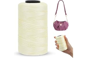 LEREATI Polyester Macrame Cord 1mm x 230m Polyester Yarn for Crocheting Braided Polypropylene Cord Crochet Bag Cord Macrame Yarn for Crocheting, Handbag, Beading, DIY Crafts (Milk White)