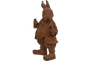 F&G Supplies Adorno de jardín de hierro fundido en frío con diseño de Mr. Rabbit Beatrix Potter. Este encantador chap está lleno de carácter