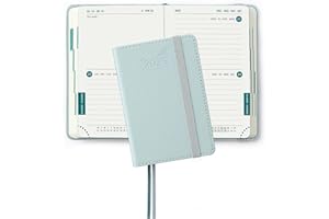 BEZEND Mini Agenda Bi-Giornaliera 2025 Tascabile 2 Giorni per Pagina - Agenda Settimanale 2025 Piccola 1 Settimana su 4 pagine - Copertina Rigida in Pelle PU, A7 12 x 8 cm, Blu Olandese