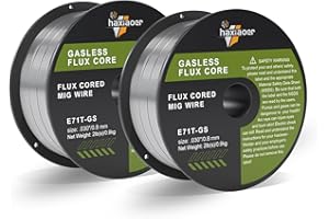 haxiaoer 0.8MM 2.0KG Flux Core Welding Wire 2 Pack,E71T-GS Gasless MIG Welding Wire Mild Steel for Reduced Splatter and Better Corrosion Resistance