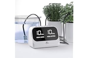 YITIKA Automatic Watering System for Potted Plants, Plant Waterer with Smart Programmable Timer, Waterproof LED Display & Large Capacity Battery, Precise Distribution of Water, White