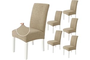 Ystyle Fundas Sillas De Comedor Pack 6, Fundas Sillas Universal Ajustables, Funda para Sillas Elástica, Cubre Funda Protectora Sillas Lavables, Funda Protectora Sillas, Caqui