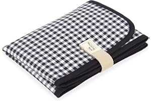 Walking Mum. Cambiador de Bebé I Love Vichy. Diseño portátil y plegable. Fácil de guardar en el bolso maternal. Color Negro. Medidas 18X27X4 cm.