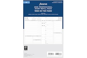 Filofax Tydzień A5, aby zobaczyć angielski dziennik 2026 26-TM7051