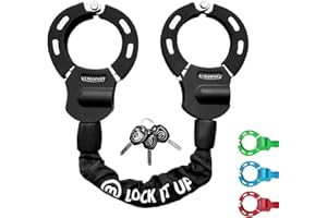 Mezelon E Scooter Schloss 8mm | Fahrradschloss | Hochsicherheits-Schlösser | Handschellenschloss | Hochbelastbare Schlösser f