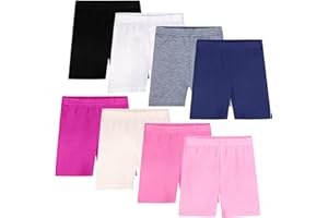 Auranso Lot de 8 Short Cycliste Leggings Filles Enfants Sport Courts pour Filles 8 Ans 10 Ans 12 Ans