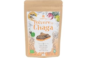 Erbavoglio Polvere di Chaga Bio - 60 g - Alimento biologico - Famosa per le sue proprietà antiossidanti, aiuta a rafforzare il sistema immunitario e favorisce il benessere generale.