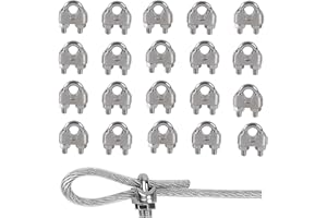 Rshuhx M4 Morsetti Serracavo Morsetto per Cavo in Acciaio Inox 304 Tirante Cavo Acciaio a Forma di U Serracavo Adatto per Appendere vele Ombreggianti luci da Giardino Sospese 20pcs