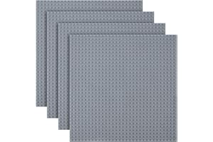HOTUT Bauplatte Kompatibel mit Meisten Marken, 4 Platten-Set Classic Bausteine Grundplatte 25.5 * 25.5cm, Konstruktionsspielzeug für Kinder, Kreatives Lernspielzeug