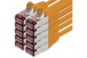freiwerk Câble réseau Cat.6 3 mètres orange - 10 x Câble Ethernet Câble réseau Lankabel Cat6 Lan Sftp Pimf Patchcord 1000 Mbit s compatible avec Cat5 Cat5e Cat6a Cat7 Cat8