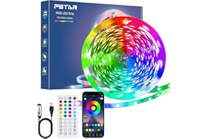 ‎PSTAR LED Strip Streifen 8M, mit Fernbedienung&App&Musik Sync, Bluetooth Smart LED Strip Self-Adhesive, Timer Setting for Gaming Room, Room, Kitchen, Party