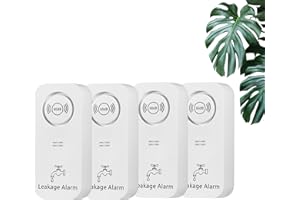 TOWODE Rilevatore d'acqua, allarme per acqua, perdite e cadute, 90 dB, sirena, sensore d'acqua senza fili, per bagno, lavanderia, cucina (confezione da 4)