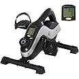 HOMCOM Portable Pedal Exerciser, Mini Exercise Bike with 8 Levels Magnetic Resistance and LCD Display, Cycle Leg Exerciser Sitting Down