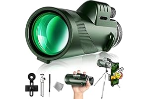 LIFEWTR AHYBZN Télescope monoculaire 40 x 60 HD monoculaire Adulte monoculaire pour Smartphone, Support étanche FMC BAK4 pour Escalade, Chasse, Concert, Football