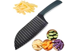 Redreo Nóż falisty do warzyw i owoców, nóż ryflowany ze stali nierdzewnej, nóż falisty do cięcia warzyw, sałatek i frytek.