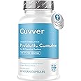 Cuvver Probiotics Complex - Gut Health & Bloating Relief – Organic Prebiotics - 30 Billion CFU - 10 Bacterial Cultures - Vegan Supplement for Men & Women - 60 Capsules - 2 Month Supply - Made in UK