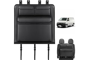 ZWPARTS Car Boot Organiser for VW Transporter T6/T6.1 California, Foldable Seat Back Protector with 3 Pockets, Large Capacit Car Boot Organiser Easy Fit for Travel & Daily Use Leatherette Black